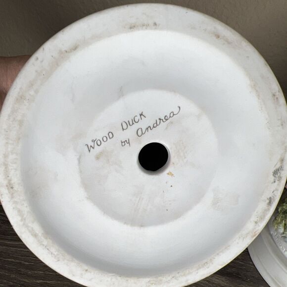 Set Of 2 Wood Duck By Andrea Collectible Bird Figurines 9" Tall Male Mom Babies - Picture 3 of 9